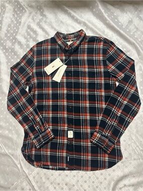 Denim & Flower Navy and Red Plaid Button-Down Shirt